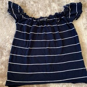 Brandy Melville off the shoulder strip crop top